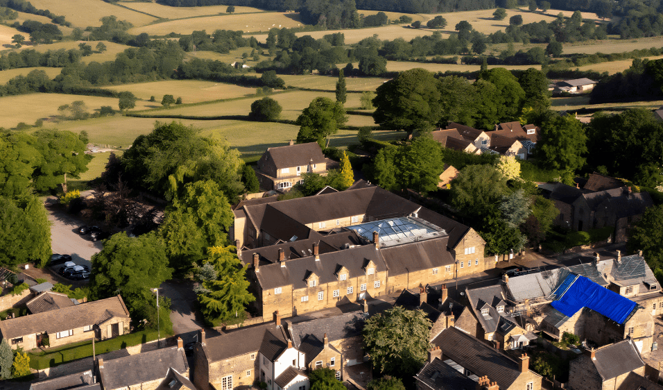 Higham farm hotel aerial view
