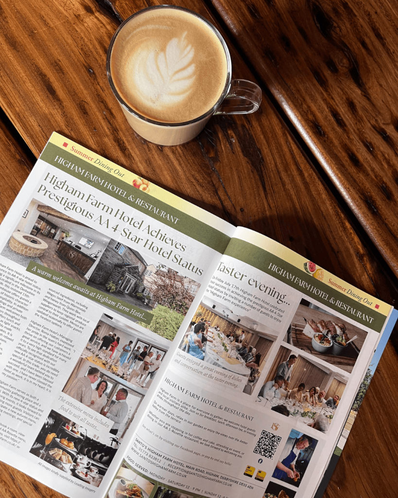 Magazine and coffee