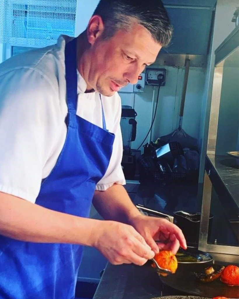 Chef cooking food
